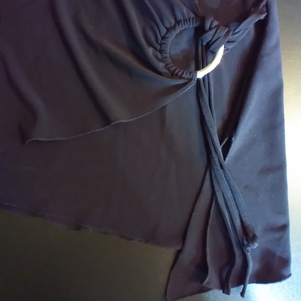 Jripur Womens Black Asymetrical Top Size M Eveningwear Date Night Minimalist - Picture 7 of 11